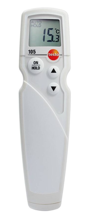 Testo 105 ūdensizturīgs pārtikas termometrs ar skrūvējamu sensoru saldētiem produktiem 0563 1054