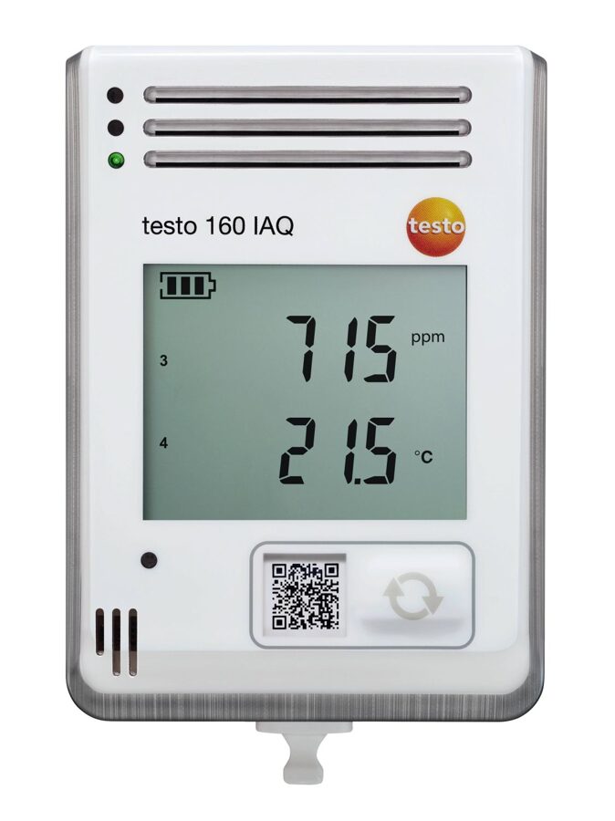 Testo 160 IAQ WiFi CO2, atmosfēras spiediena, mitruma un temperatūras datu logeris 0572 2014