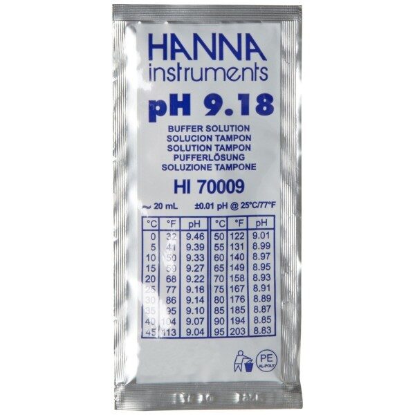 Hanna Instruments pH 9.18 kalibrēšanas buferšķīdums (šķidrums) 20 mL