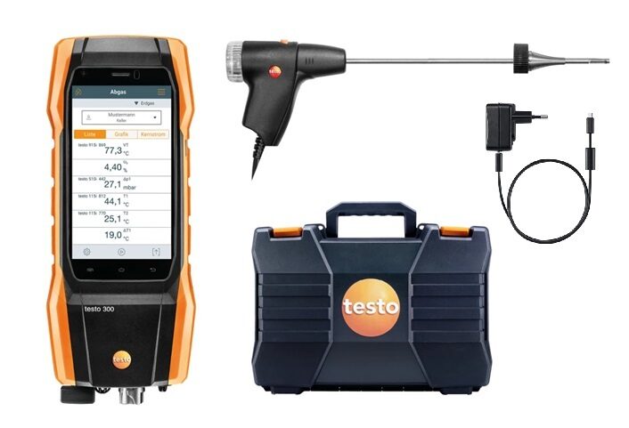 Testo 300 dūmgāzu analizatora O2, CO un NO komplekts 0564 3002