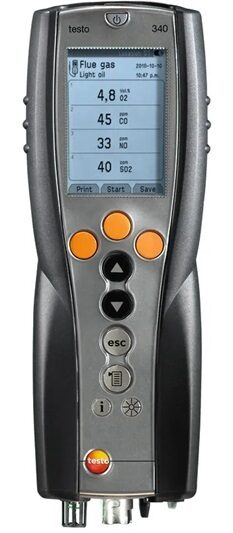 Testo 340 dūmgāzu analizatora O2, CO, NO un NO2 komplekts 0632 3340