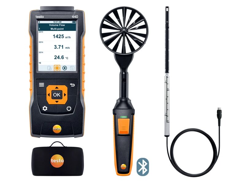 Testo 440 daudzparametru mērītājs ar 2 anemometra zondēm 0563 4406