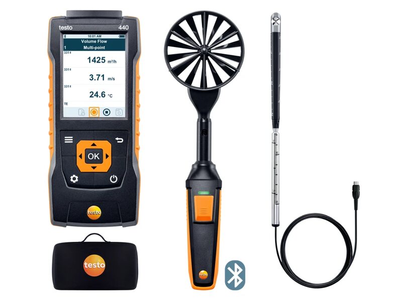 Testo 440 daudzparametru mērītājs ar 2 anemometra zondēm 0563 4407