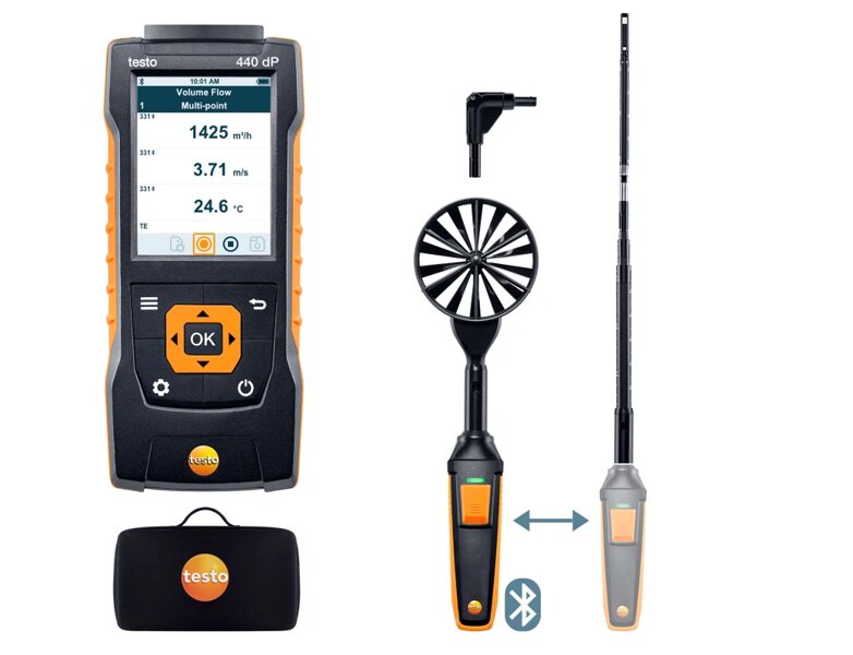 Testo 440 dP daudzparametru mērītājs ar 2 anemometra zondēm 0563 4409