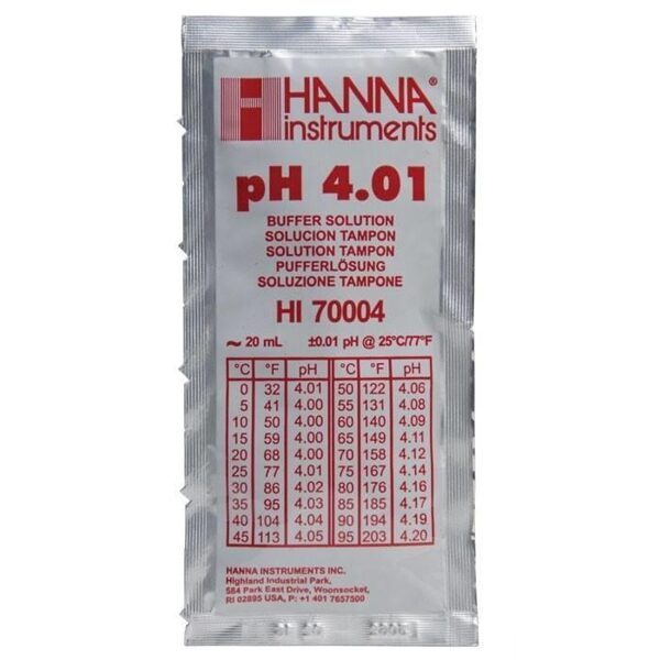 Hanna Instruments pH 4.01 kalibrēšanas buferšķīdums (šķidrums) 20 mL