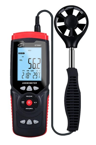 Benetech GT8907 spārniņa anemometrs/higrotermometrs ar teleskopisku zondi
