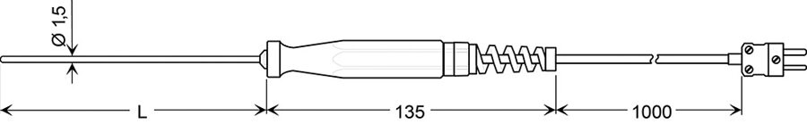 Greisinger GTF 1200 iegremdējams, elastīgs sensors augstām temperatūrām