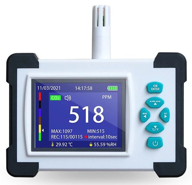 SR-510A CO2 un higrotermometra datu logeris