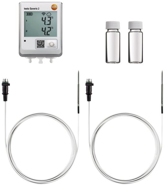 Testo Saveris 2 WiFi temperatūras datu logera komplekts ar diviem sensoriem 0572 2103